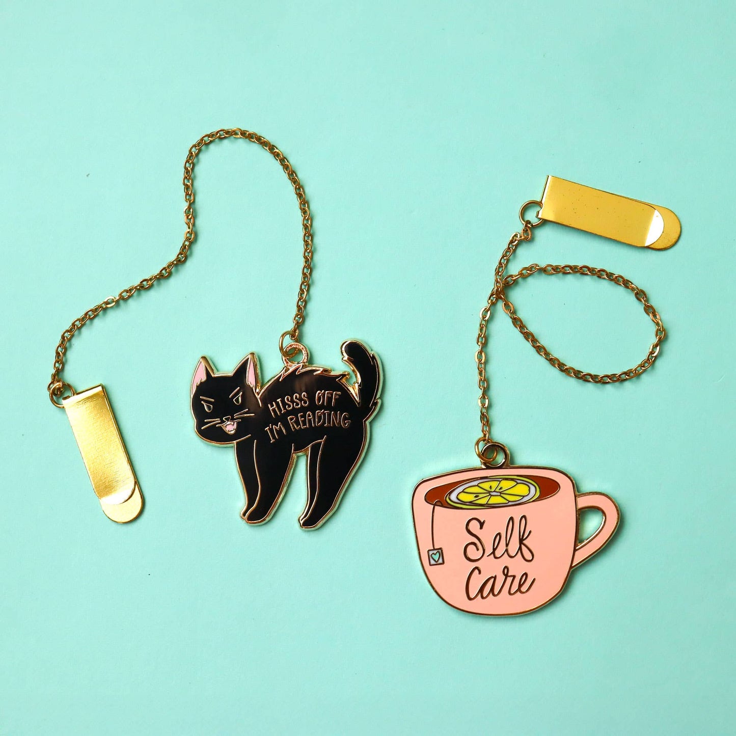 Black Cat Enamel Bookmark