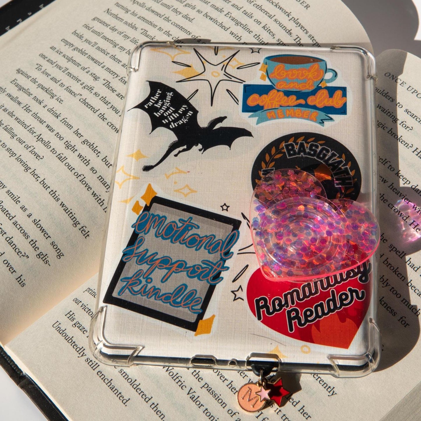 Single Black Line Flower Kindle Case Insert