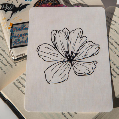 Single Black Line Flower Kindle Case Insert