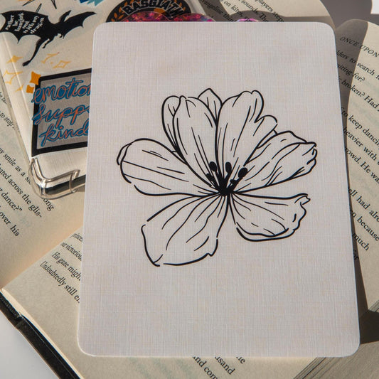 Single Black Line Flower Kindle Case Insert