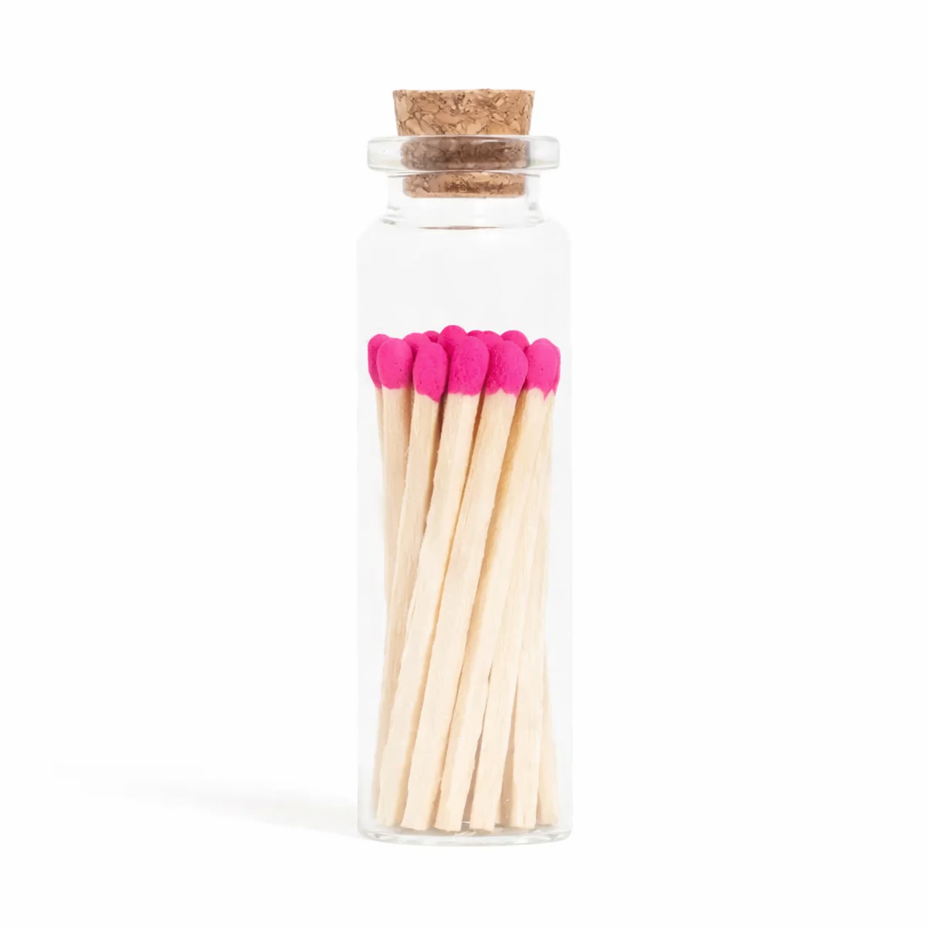 Hot Pink Matches in Small Corked Vial