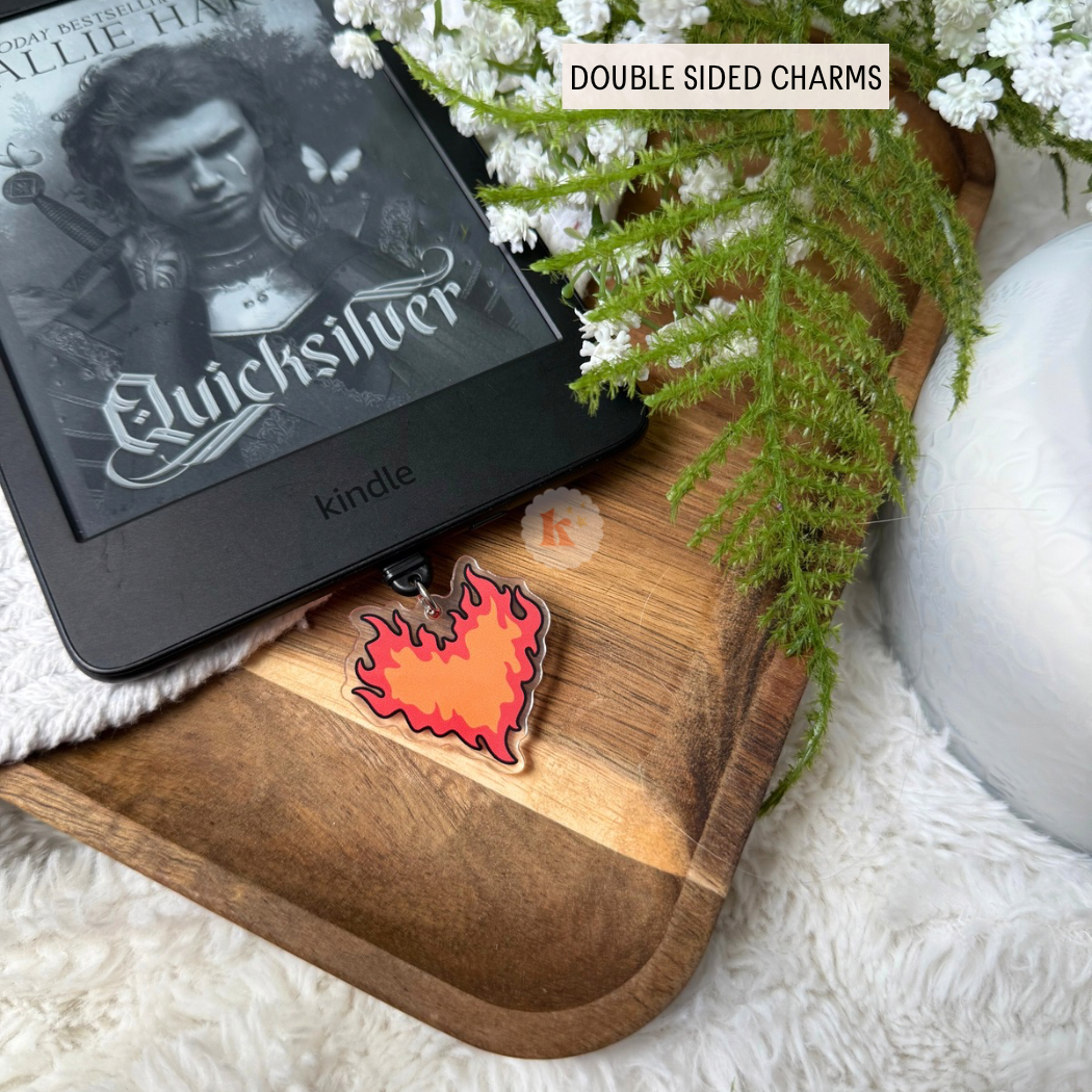 Fire heart Fantasy E-reader Charm