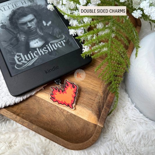 Fire heart Fantasy E-reader Charm