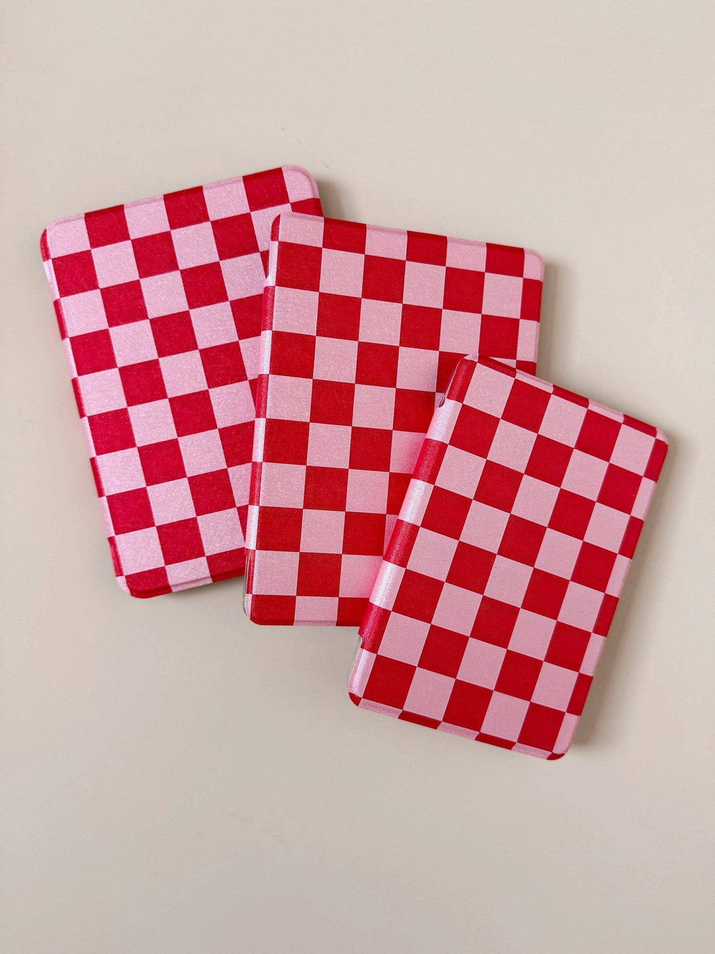 Red and Pink Checkers Kindle Case