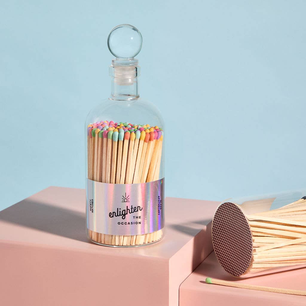 Glass Ball Top Apothecary Jar with Confetti Mix Matchsticks