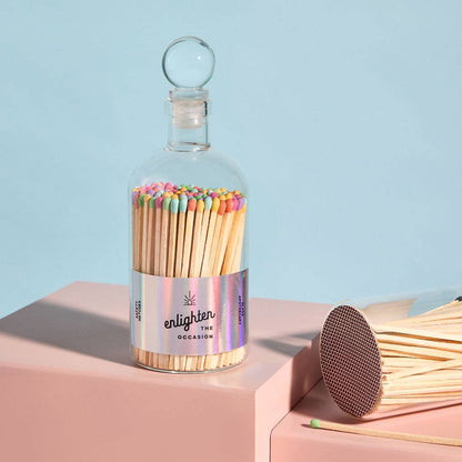 Glass Ball Top Apothecary Jar with Confetti Mix Matchsticks