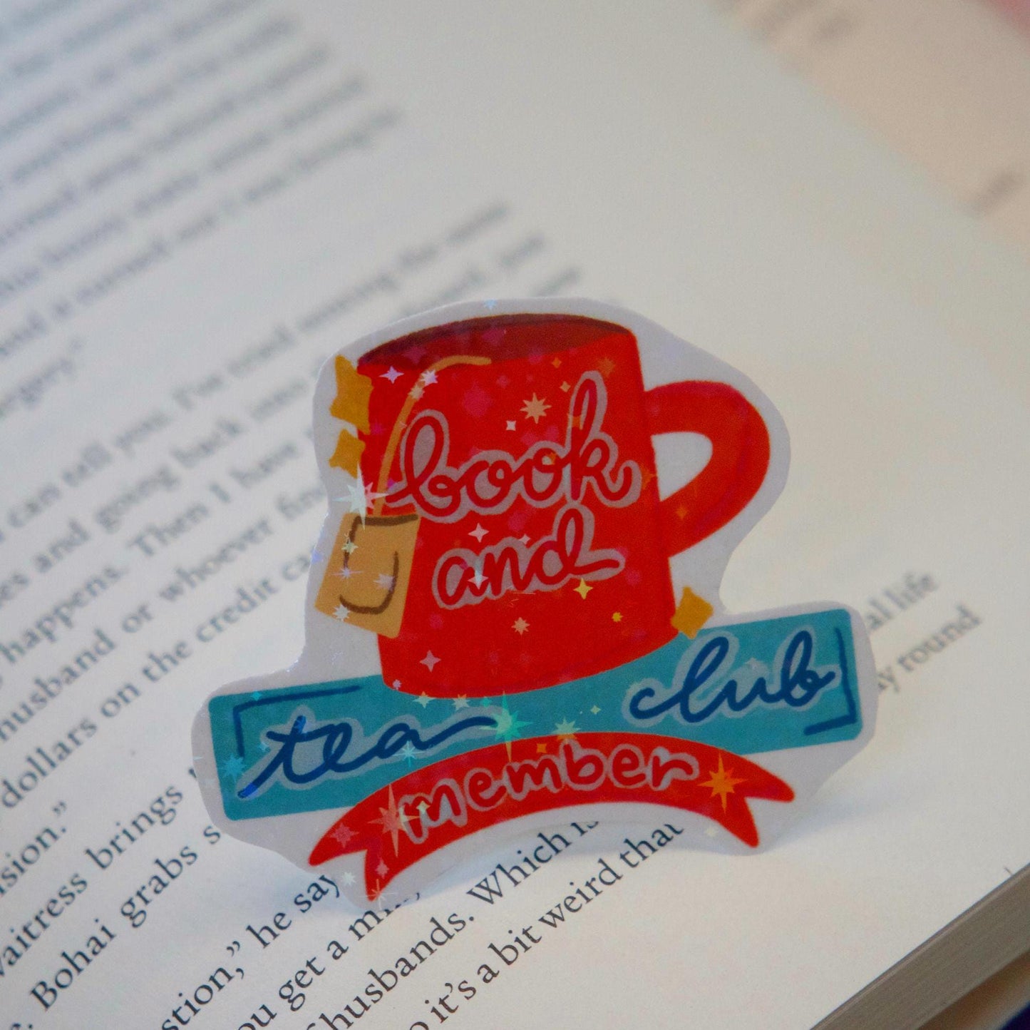 Book and Tea Club Member Sticker