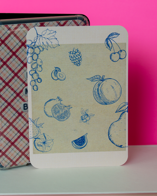 Blue Fruit Sketch Kindle Case Insert
