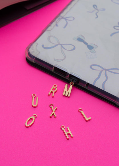 Gold-Plated Initials Kindle Charm