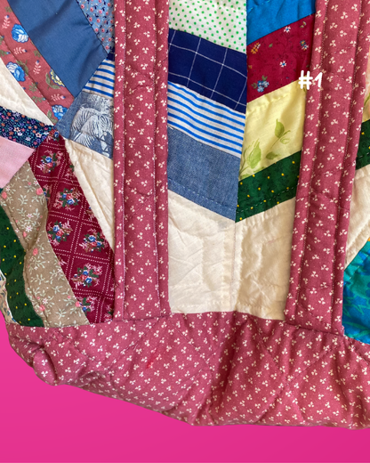 Upcycled Quilt Tote Bag - One of a Kind