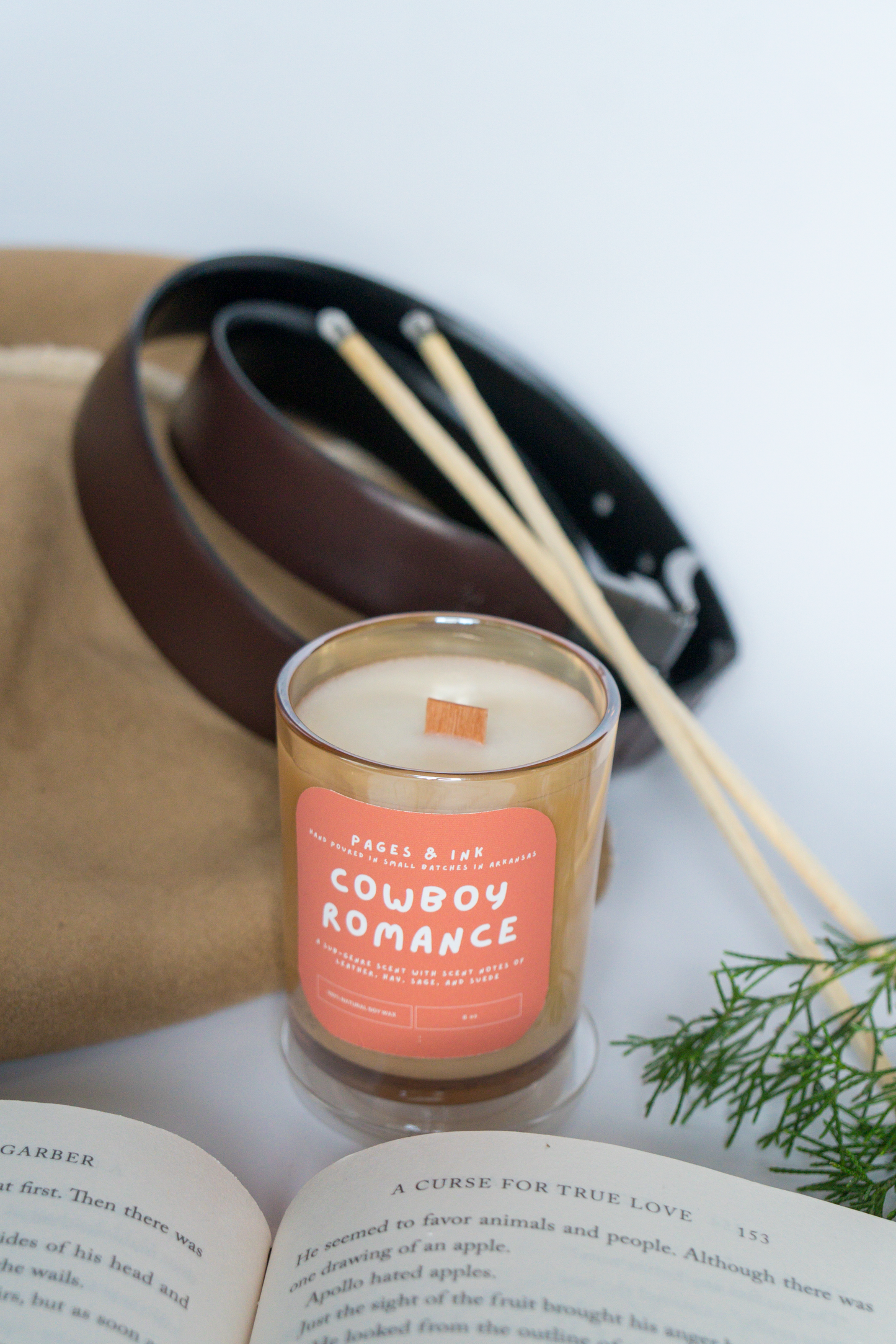 Cowboy Romance: Leather & Suede Candle