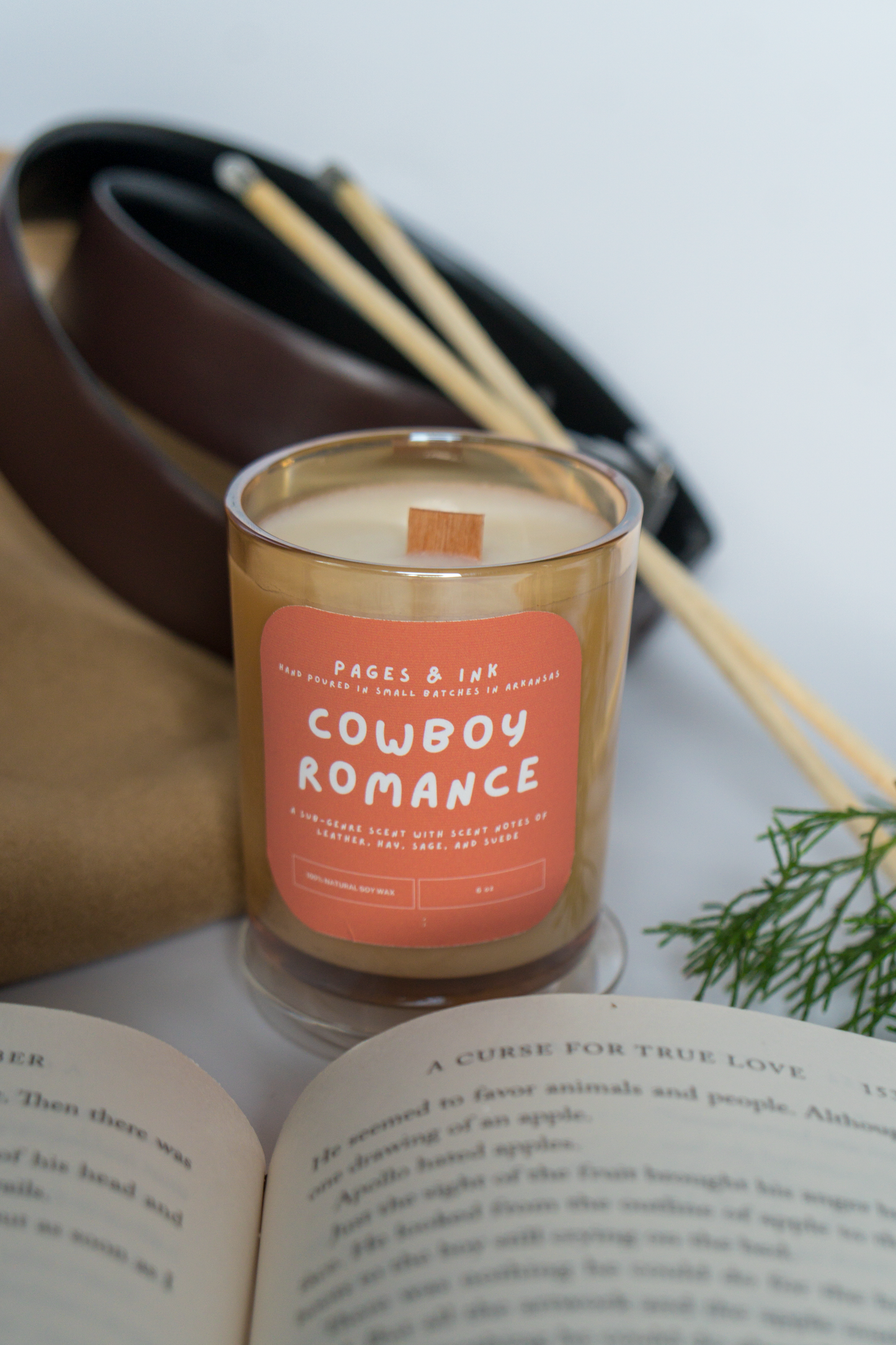 Cowboy Romance: Leather & Suede Candle