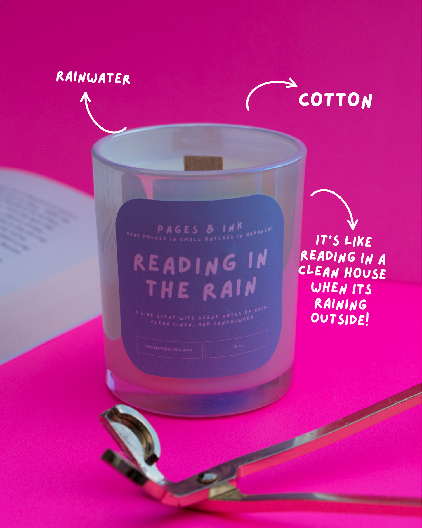 Reading in the Rain: Cotton & Rain Water Candle